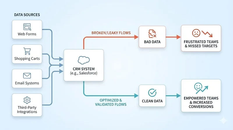 Data flowing into a CRM system